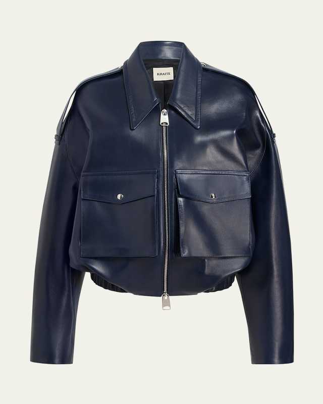 Owey Leather Bomber Jacket